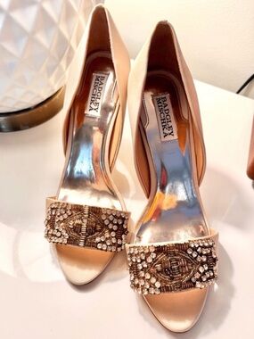 Badgley Mischka Alessandra D'orsay Wedding Pumps / Heels, Soft Blush, 9